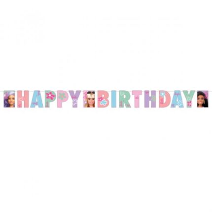 Grinalda Happy Birthday 180 x 15cm Barbie Sweet Life