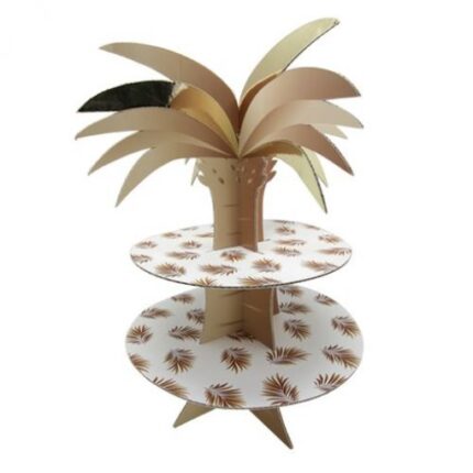 CUPCAKE STAND 2 ANDARES PALMEIRA DOURADA